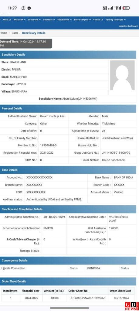 मृतकों के खातों में पीएम आवास योजना की राशि डालकर बंदरबांट का आरोप। 7 img 20241014 wa00485923515578891471802