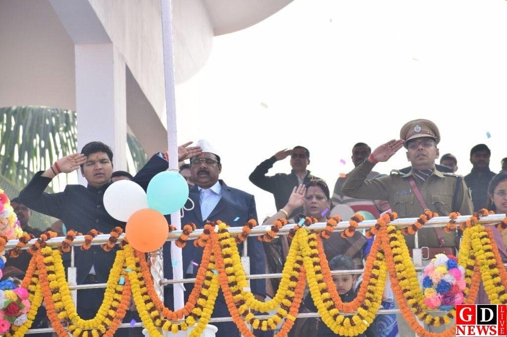 रानी ज्योतिर्मयी स्टेडियम में मंत्री संजय यादव ने किया झंडोत्तोलन। 13 20250126 1940189023521473523836905