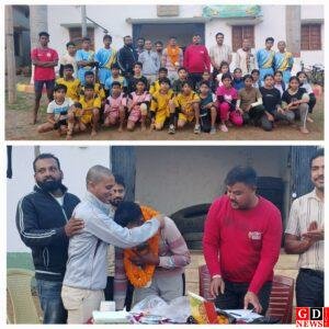कबड्डी खिलाड़ी भीषण यादव का 71वें सीनियर नेशनल कबड्डी प्रतियोगिता में झारखंड टीम में चयन पर स्वागत समारोह आयोजित। 5 20250225 185122