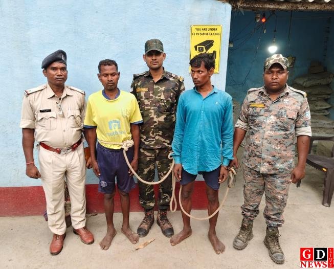 जमीनी विवाद में तीर से हमला करने वाले दो आरोपी गिरफ्तार, भेजे गए जेल